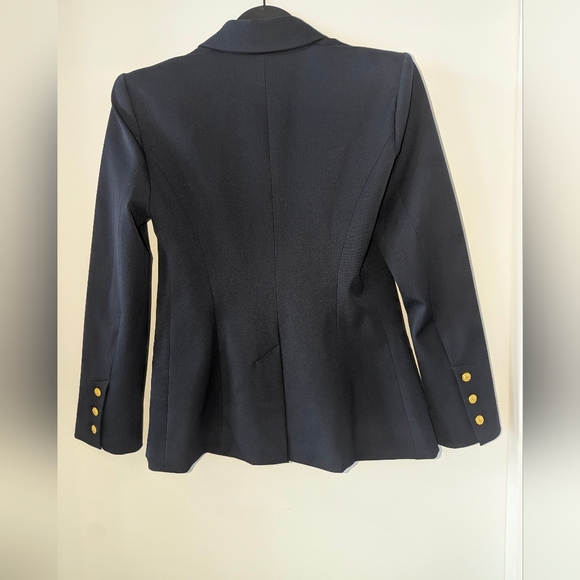 L'AGENCE Midnight Blue Blazer with Gold Buttons - Picture 2 of 7